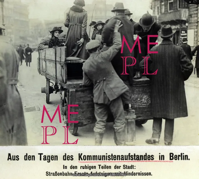 : Berlin tram after the March Fights, 1919 : Berlin tram after the March Fights, 1919