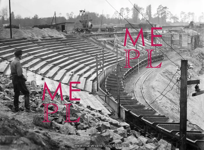 : Berlin's Olympic stadium under construction, 1936 : Berlin's Olympic stadium under construction, 1936