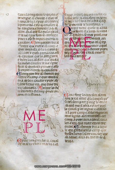 : Bernard Desclot. Catalan chronicler. Page of Bernard's chron : Bernard Desclot. Catalan chronicler. Page of Bernard's chron