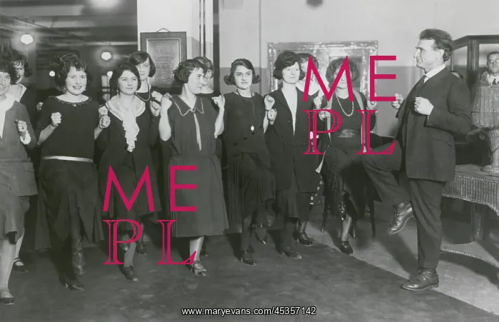 : Bernarr Macfadden exhorting employees to exercise : Bernarr Macfadden exhorting employees to exercise