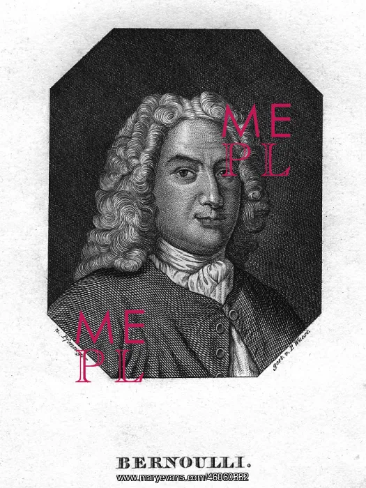 : Bernoulli, Daniel, 8.2.1700 - 7.3.1782, Swiss : Bernoulli, Daniel, 8.2.1700 - 7.3.1782, Swiss