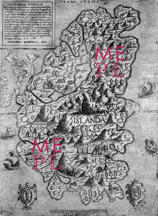 : BERTELLI, Fernando (16th century). Map of Iceland : BERTELLI, Fernando (16th century). Map of Iceland
