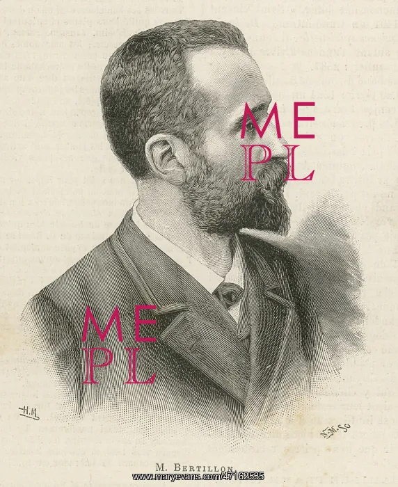  : BERTILLON. ALPHONSE BERTILLON (1853 - 1914), French criminologist A portrait