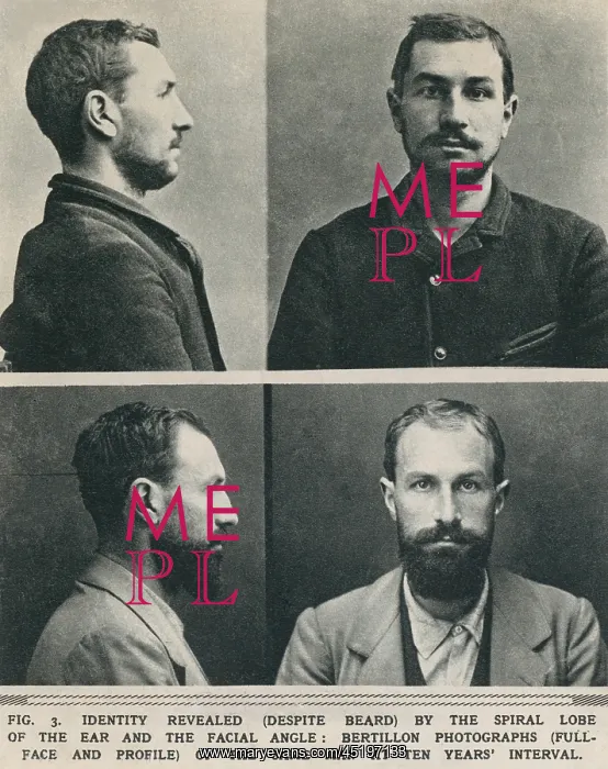 : Bertillon system photographs taken at a ? : Bertillon system photographs taken at a ?