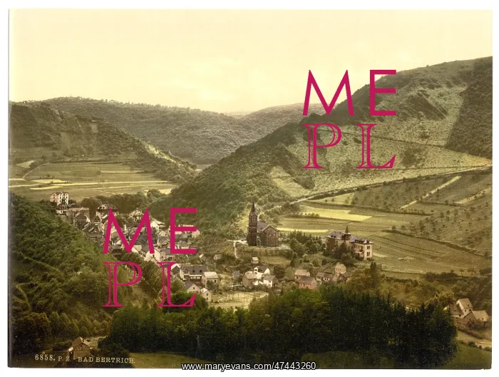 : Bertrich Baths (i.e.Bad Bertrich), Moselle, valley of, Germ : Bertrich Baths (i.e.Bad Bertrich), Moselle, valley of, Germ