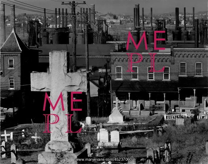 : Bethlehem graveyard and steel mill, Pennsylvania, ? : Bethlehem graveyard and steel mill, Pennsylvania, ?