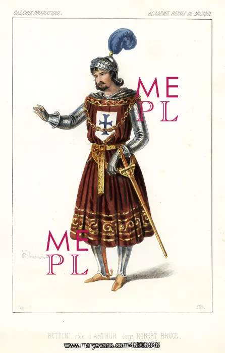 : Bettini as Arthur in the pastiche opera Robert Bruce, 1846 : Bettini as Arthur in the pastiche opera Robert Bruce, 1846