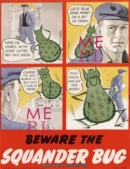 : Beware the Squander Bug - World War Two poster : Beware the Squander Bug - World War Two poster