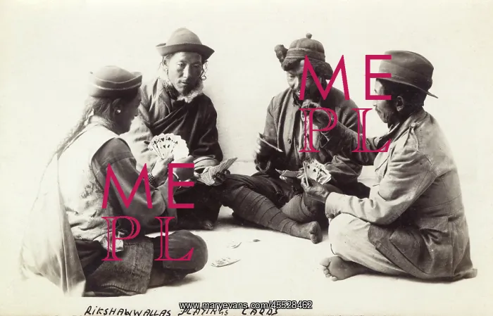  : Four Bhutani Rickshaw Drivers playing cards