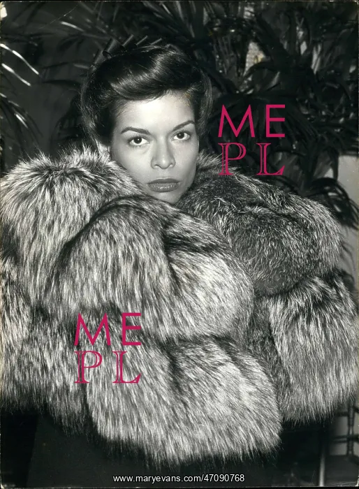 : Bianca Jagger, actress and model, in fur wrap : Bianca Jagger, actress and model, in fur wrap
