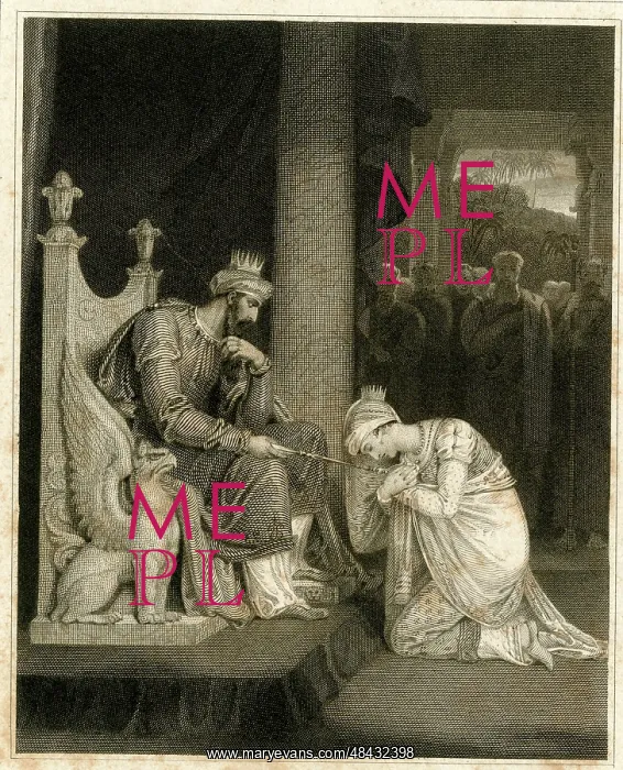 : Bible scene, Esther before Ahasuerus : Bible scene, Esther before Ahasuerus