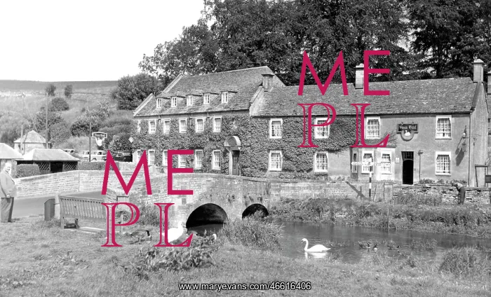  : Bibury, Swan Hotel and Bridge c1960