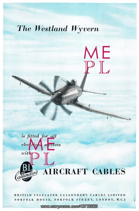 : BICC Electrical Cables Fitted To The Westland Wyvern : BICC Electrical Cables Fitted To The Westland Wyvern