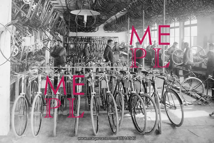 : Bicycle factory, ca. 1900 : Bicycle factory, ca. 1900