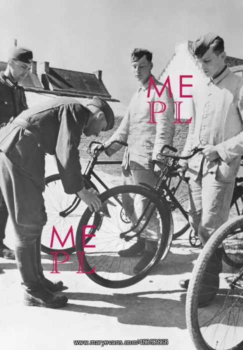 : Bicycle roll call at a RAD unit, 1943 : Bicycle roll call at a RAD unit, 1943