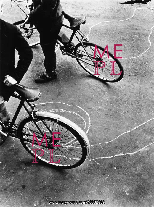  : Bicycles and chalk marks, Portland Road
