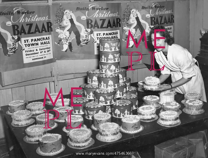 : Biddy Pearson at Daily Worker Christmas Bazaar, London : Biddy Pearson at Daily Worker Christmas Bazaar, London