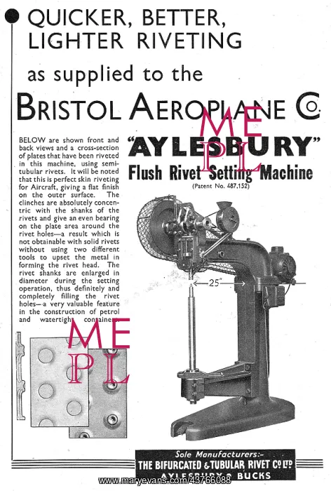 : Bifurcated Rivet Co. Flush Riveting Machinery : Bifurcated Rivet Co. Flush Riveting Machinery