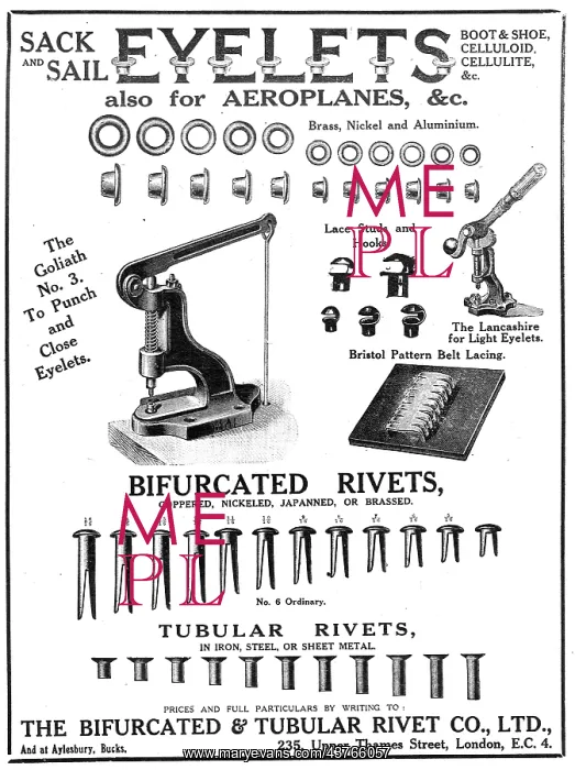 : Bifurcated & Tubular Rivet. - Eyelets, Rivets & Accessories : Bifurcated & Tubular Rivet. - Eyelets, Rivets & Accessories