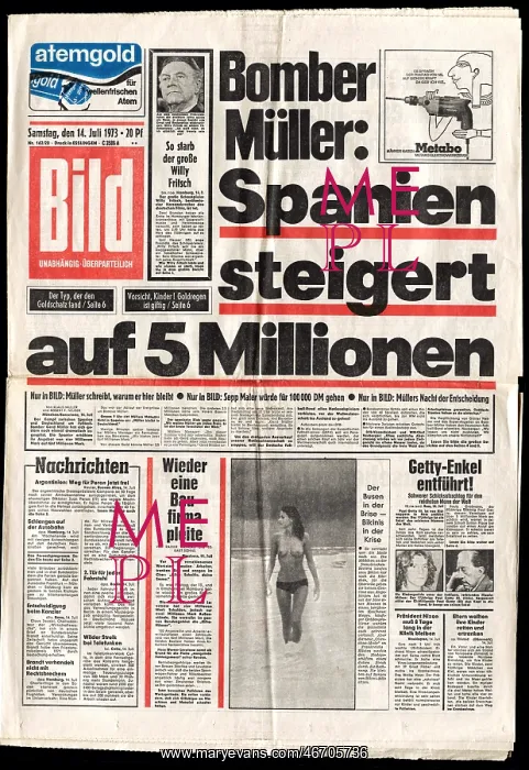 : Bild 1973. newspapers / magazines, 1973, Bild, Esslingen, Saturday, 14.7.1973, headline : Bild 1973. newspapers / magazines, 1973, Bild, Esslingen, Saturday, 14.7.1973, headline