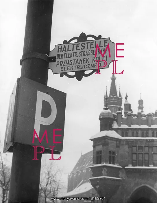 : Bilingual sign in Krakow, 1940 : Bilingual sign in Krakow, 1940