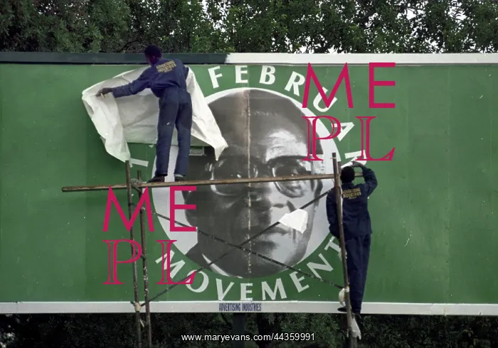 : Billboard publicizing President Robert Mugabe's birthday : Billboard publicizing President Robert Mugabe's birthday