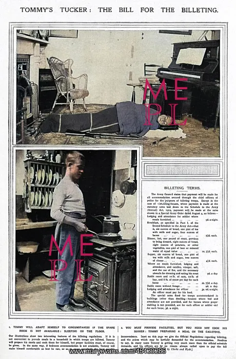 : The Bill for Billeting Soldiers, WW1 : The Bill for Billeting Soldiers, WW1