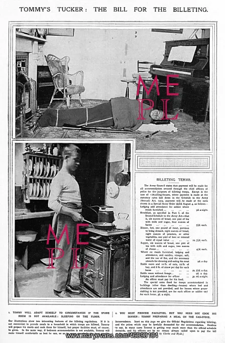 : The Bill for Billeting Soldiers, WW1 : The Bill for Billeting Soldiers, WW1