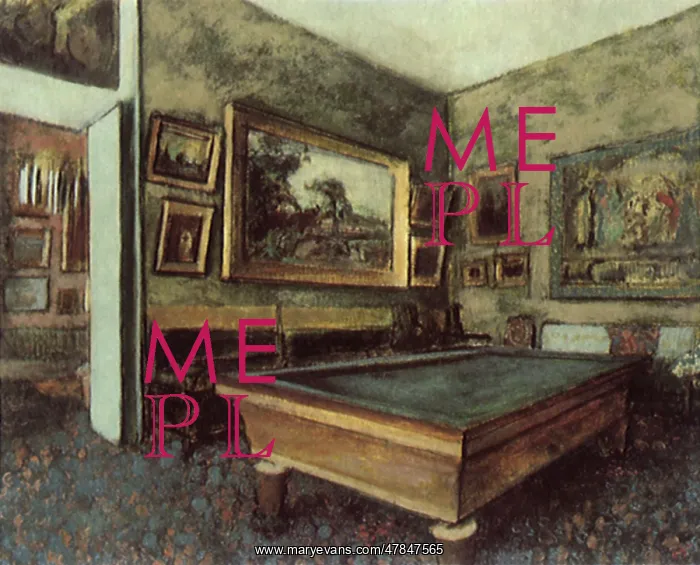 : The Billiard Room at Menil-Hubert, by Degas : The Billiard Room at Menil-Hubert, by Degas
