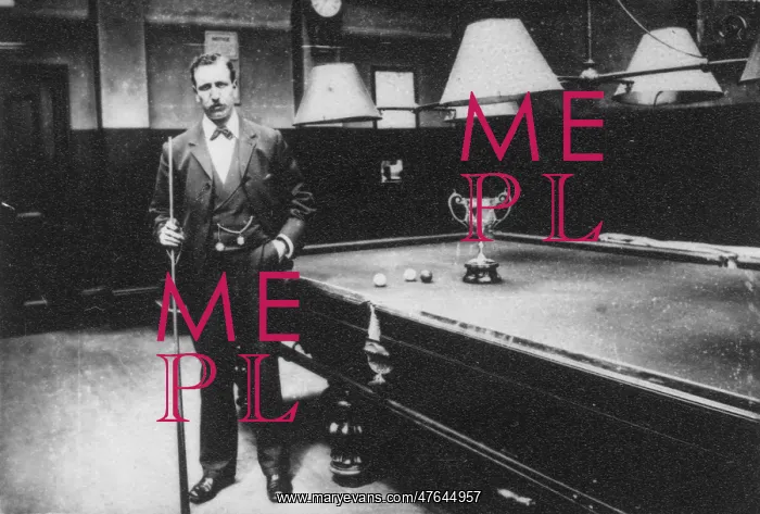 : Billiards champion with trophy