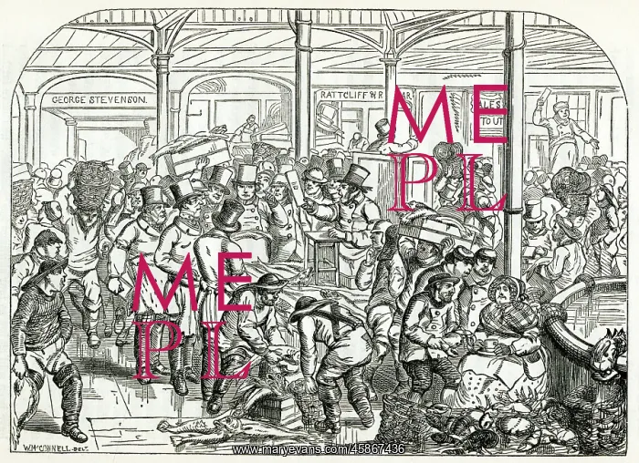 : Billingsgate fish market 1862 : Billingsgate fish market 1862