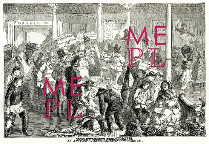 : Billingsgate fish market 1862 : Billingsgate fish market 1862
