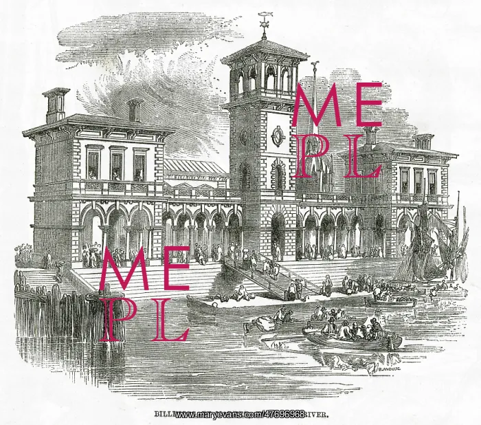 : Billingsgate market, from the river 1868 : Billingsgate market, from the river 1868