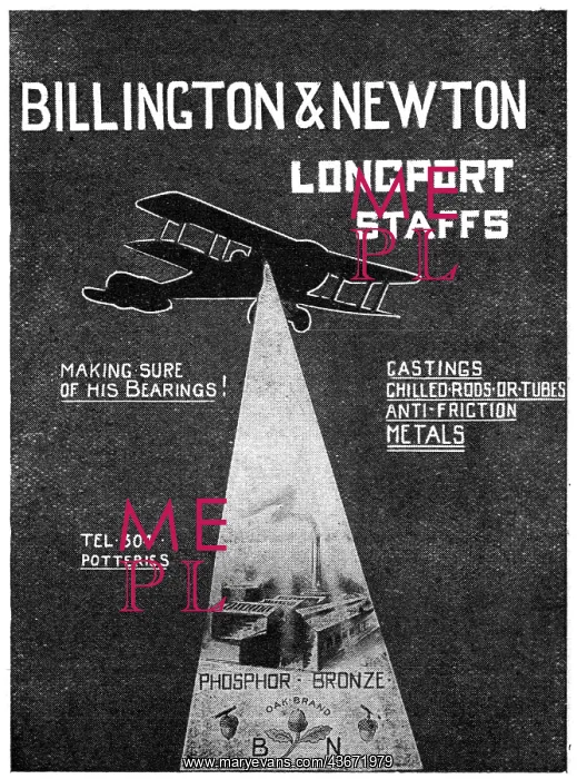 : Billington & Newton. Castings For Aircraft : Billington & Newton. Castings For Aircraft