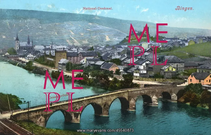: Bingen am Rhein, Germany - panoramic view - Drususbrucke : Bingen am Rhein, Germany - panoramic view - Drususbrucke