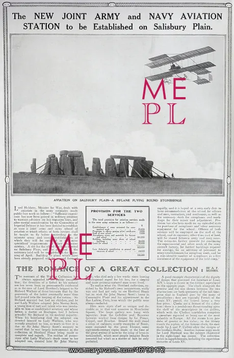 : Biplane over Stonehenge : Biplane over Stonehenge