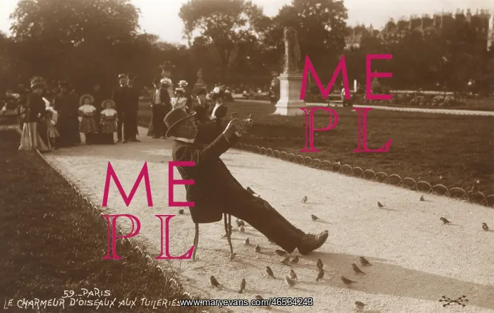 : Bird charmer of the Tuileries Gardens : Bird charmer of the Tuileries Gardens
