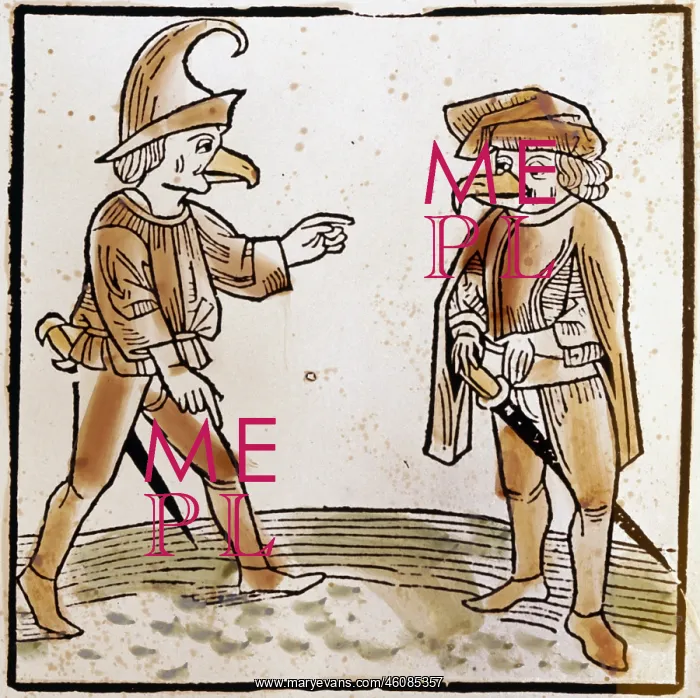 : Two bird-headed humans from Montevilla : Two bird-headed humans from Montevilla