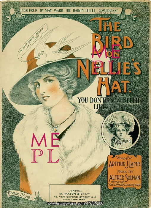 : BIRD ON NELLIE'S HAT : BIRD ON NELLIE'S HAT