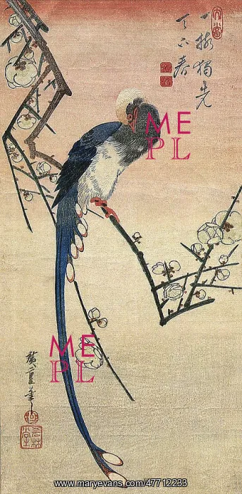  : Bird with Plum Blossoms, by Hiroshige
