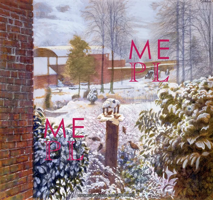 : Bird Table in Snow at Windley, 1975 : Bird Table in Snow at Windley, 1975