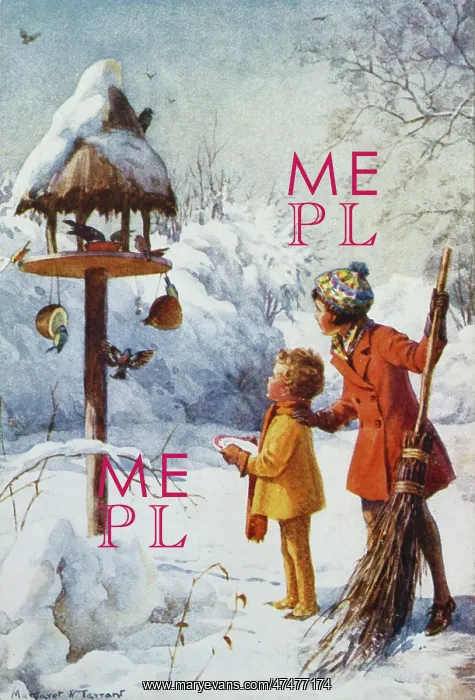 : The Birds Christmas ' with children in snow : The Birds Christmas ' with children in snow