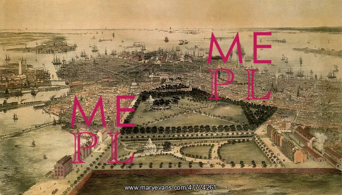 : Bird's Eye View of Boston 1850 : Bird's Eye View of Boston 1850