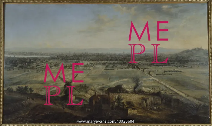 : Bird's eye view of Paris from Bellevue : Bird's eye view of Paris from Bellevue