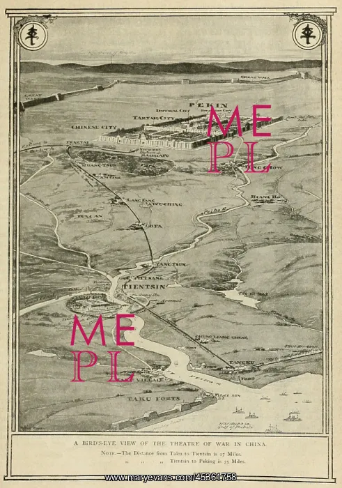 : Birds eye view of the theater of war in China during : Birds eye view of the theater of war in China during