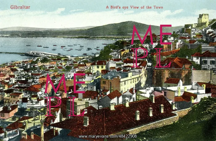 : A bird's eye view of the Town, Gibraltar : A bird's eye view of the Town, Gibraltar