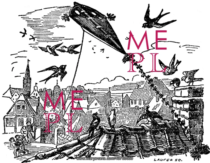 : Birds watching a kite fly : Birds watching a kite fly
