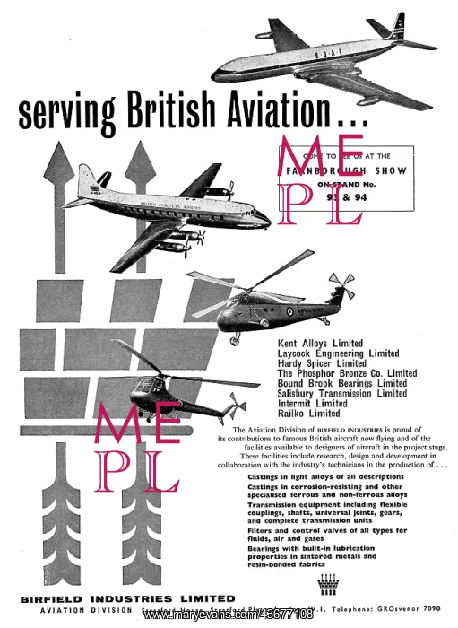 : Birfield Industries Aviation Division 1959 : Birfield Industries Aviation Division 1959