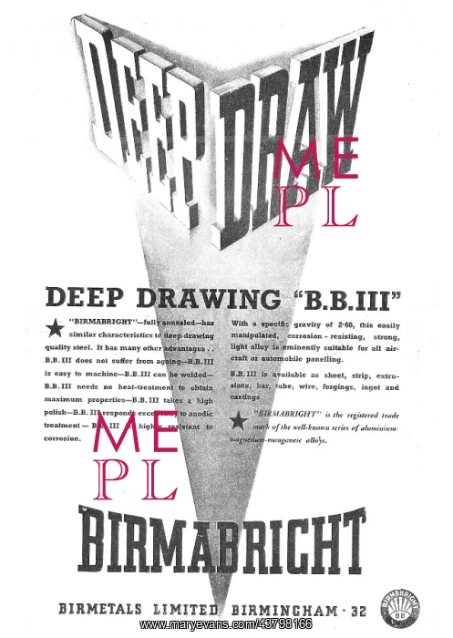 : Birmabright Steel Sheet & Castings Deep Drawing B.B.III : Birmabright Steel Sheet & Castings Deep Drawing B.B.III