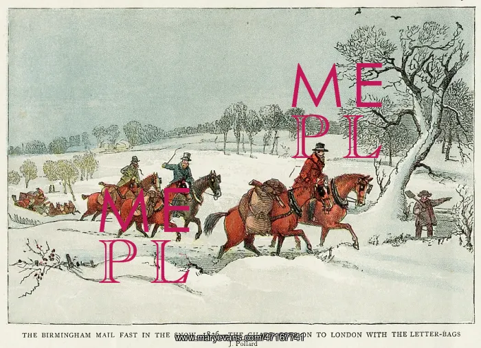 : Birmingham mail in snow 1836 : Birmingham mail in snow 1836